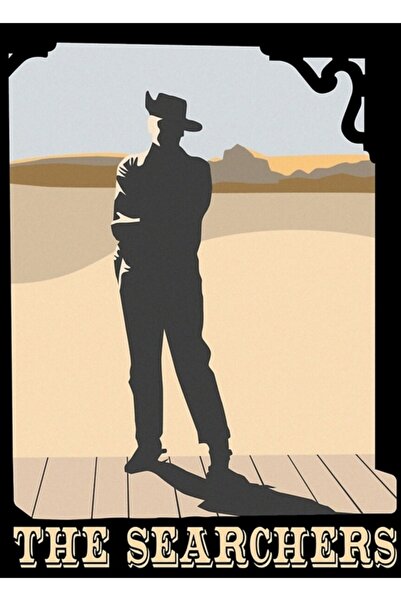 Universal Τζον Γουέιν - Ξύλινη διακοσμητική αφίσα με θέμα τον καουμπόη