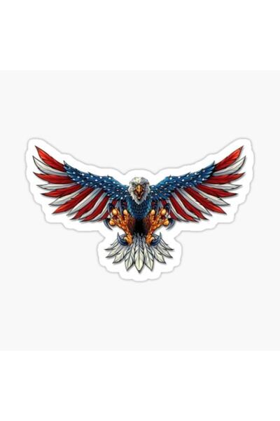 TSC ملصق لاصق على شكل نسر السيارة بعلم أمريكي 17 سم