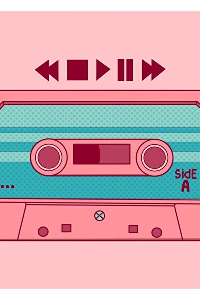 Universal Χαριτωμένη ροζ ρετρό μίξταϊπ (στυλ δεκαετίας '80) Ξύλινη διακοσμητι...