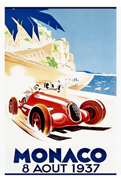 Universal Διαφήμιση για το Γκραν Πρι του Μονακό F1 1937 - Ρετρό αφίσα ταξιδιω...