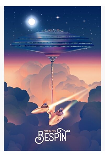 Universal Poster de călătorie retro Bespin Cloud City, tablou decorativ din lemn