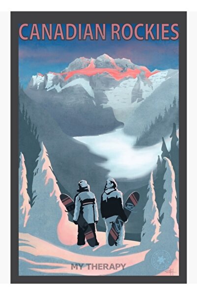 Universal Ρετρό Ξύλινη Αφίσα Διακοσμητική με θέμα το Snowboard και τη Θεραπεία