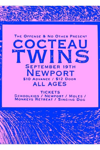 Universal Αφίσα συναυλίας Cocteau Ikizler Pink Retro με μπλε εκτύπωση. Διακοσ...