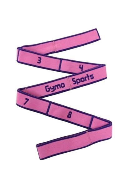 Gymo شريط مقاومة لتمدد اليوجا بيلاتيس متوسط الصلابة 100 سم - إطار مرقم وردي