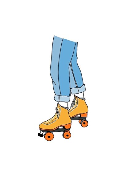 Universal Πίνακας με πατίνια από το παλιό σχολείο, Ξύλινη διακοσμητική αφίσα