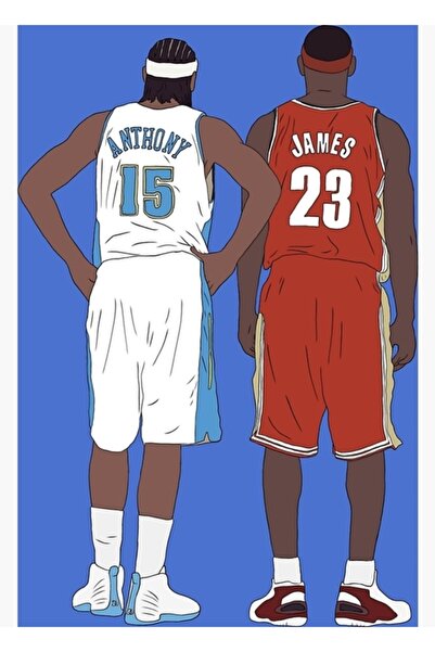 Universal Διακοσμητική ξύλινη αφίσα με τους νεαρούς Λεμπρόν Τζέιμς και Κάρμελ...