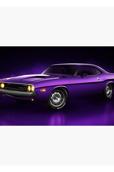 Universal Dodge Challenger Hemi - Poster decorativ din lemn pictat manual