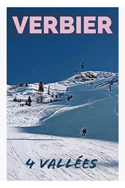 Universal Verbier Ski Resort Poster Tablo Poster din lemn decorativ
