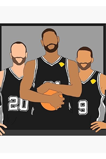 Universal Διακοσμητική ξύλινη αφίσα με τα μεγάλα 3 πίνακες των Spurs