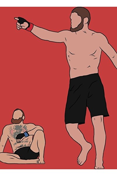 Universal Khabib Mcgregor'u Yendi Tablo Ahşap Poster Dekoratif