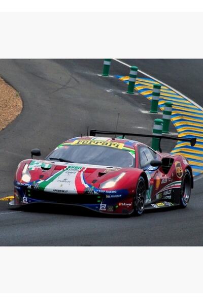Universal Ferrari 488 Gte Evo Le Mans 2019 Ξύλινη διακοσμητική αφίσα για το τ...