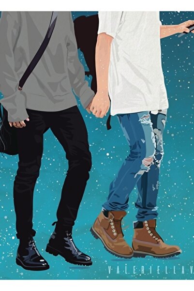 Universal Μαύρο και άσπρο - Ξύλινη διακοσμητική αφίσα Jikook Tablo Κωδικός2462