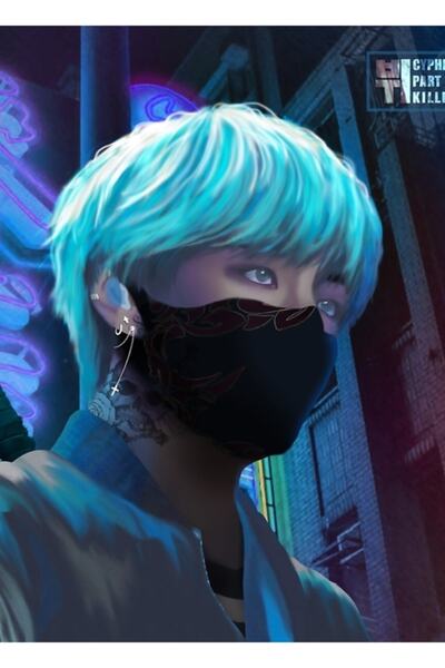 Universal V - Cypher Pt.3 Ξύλινη Αφίσα Τέχνης με Μαλλιά Διακοσμητική Ξύλινη Α...