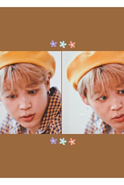 Universal Jimin Κίτρινο Καπέλο Μπαρέτ Επιτραπέζια Ξύλινη Αφίσα Διακοσμητική Ξ...