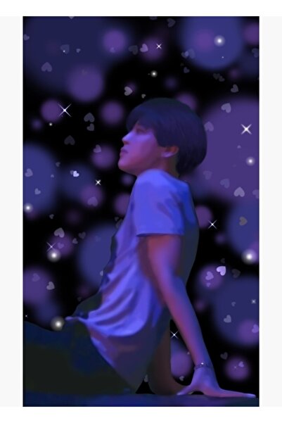 Universal Jimin Army Bomb Ocean Portret Artă Pictură Poster din lemn Decorati...