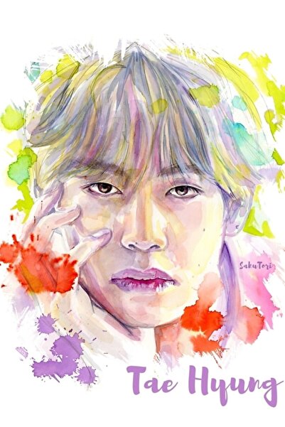 Universal Πολύχρωμος πίνακας Taehyung Ξύλινη διακοσμητική αφίσα Κωδικός3615