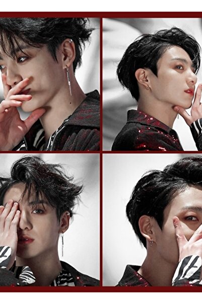 Universal Jungkook Λαμπερή Κόκκινη Ξύλινη Αφίσα Διακοσμητική Ξύλινη Αφίσα Κωδ...