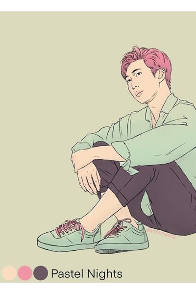 Universal Παστέλ Νυχτερινά Σχέδια Joon Ξύλινη Διακοσμητική Αφίσα Κωδικός2775