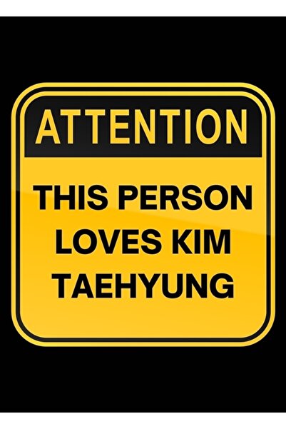 Universal Bu Kişi Kim Taehyung Bts'i Seviyor Komik Dikkat Işareti Tablo Ahşap Poster Dekoratif