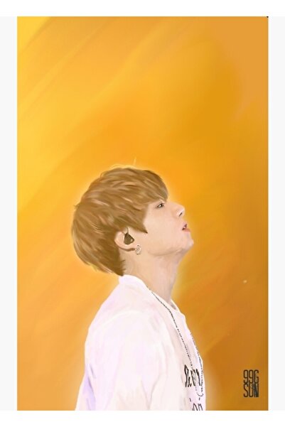 Universal Διακοσμητική ξύλινη αφίσα ζωγραφικής τέχνης Jeon Jungkook Κωδικός4180