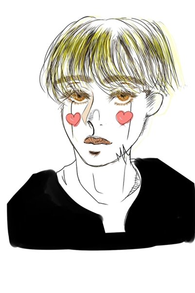 Universal Kim Seokjin |   Poster decorativ din lemn cu tablou cu inimă în sti...