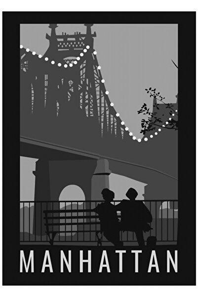 Universal Poster decorativ din lemn cu lucrări de artă din filmul Manhattan