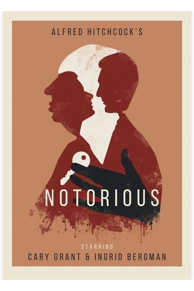 Universal Poster decorativ din lemn cu tabloul Notorious de Alfred Hitchcock