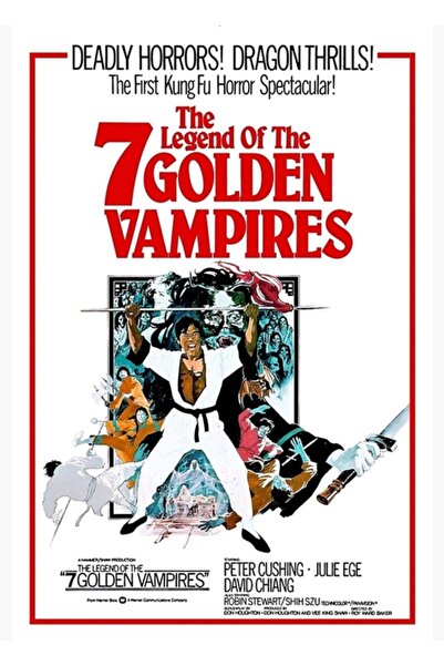 Universal The Legend of the 7 Golden Vampires (1974) Painting Wooden Poster D...