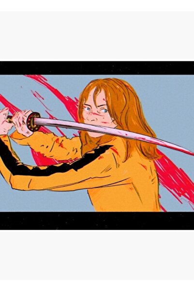 Universal Διακοσμητική ξύλινη αφίσα με ζωγραφική απόδοσης του Kill Bill