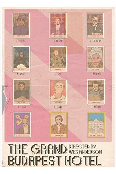 Universal Το Ξενοδοχείο Γκραντ Μπουντόπ Ταρότ Vintage Ξύλινη Διακοσμητική Αφίσα