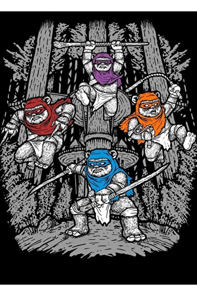 Universal Poster decorativ din lemn The Ninja Savages