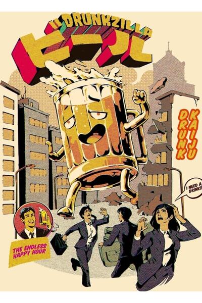 Universal Atacul cu berea băută Tablou Poster din lemn Decorativ