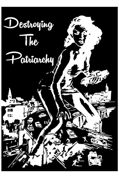 Universal Uništavanje patrijarhata, crni dizajn, slika, drveni poster, dekora...