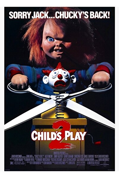 Universal Chucky 2, Child's Play 2 Tablo Ahşap Poster Dekoratif