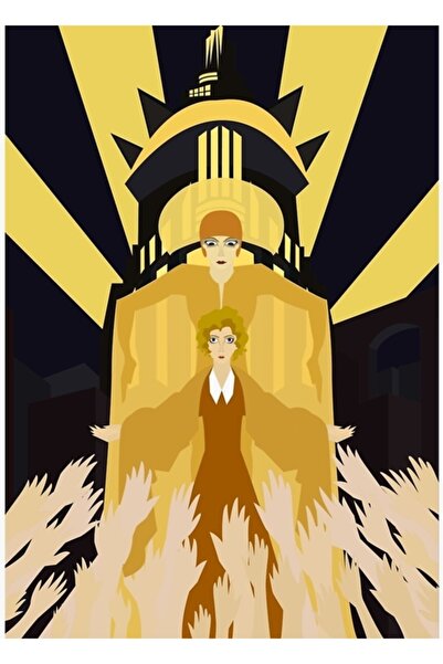 Universal Μετροπόλις Έγχρωμη Ξύλινη Διακοσμητική Αφίσα Τέχνης