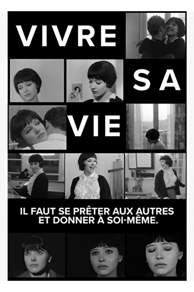 Universal Poster decorativ din lemn cu pictura Vivre Sa Vie a lui Godard