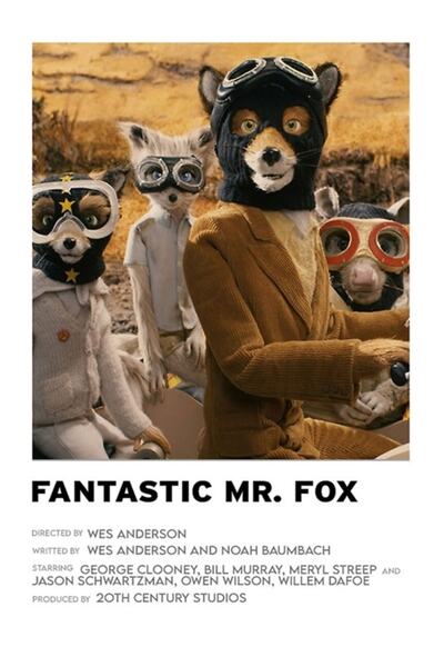 Universal Poster decorativ din lemn „Fantastic Mr. Fox”
