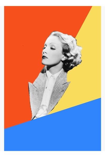 Universal Poster decorativ din lemn cu pictură Marlene Dietrich