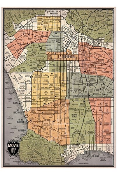 Universal Hartă a filmelor - O hartă în care titlurile de filme sunt numele d...
