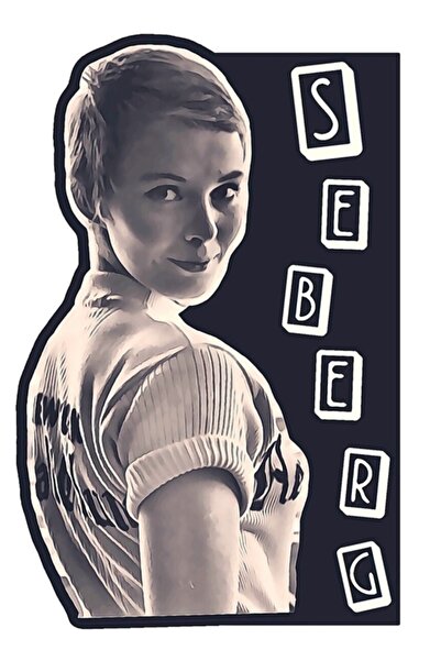 Universal Poster decorativ din lemn Jean Seberg