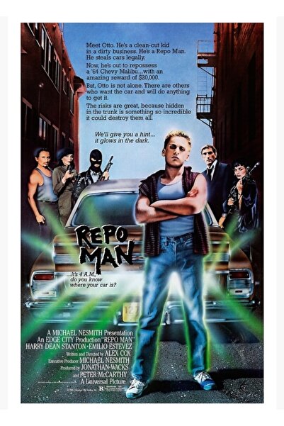 Universal Repo Man (1984) Poster decorativ din lemn