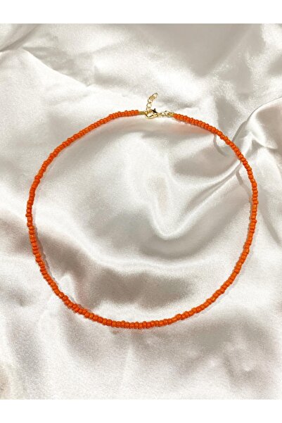 SWORDS CONCEPT Turuncu Boncuklu Kadın Kolyesi