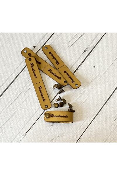 Fa Etiket Çivili Handmade Deri Etiket