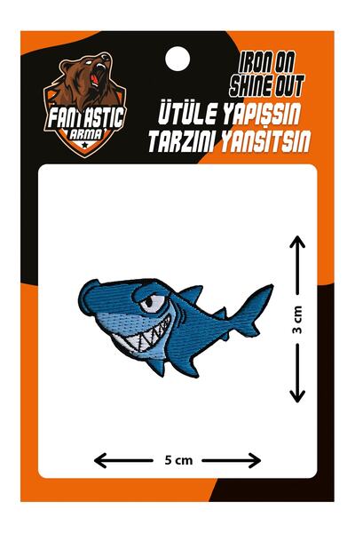 FANTASTIC ARMA Patch de armament țesut care se lipsește cu fierul de călcat, rechin/rechin