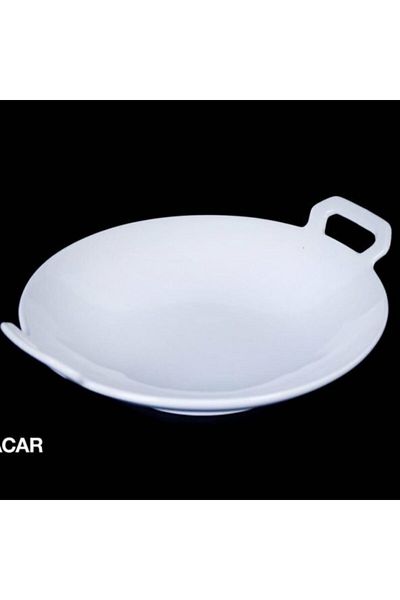 ACAR Acr Porcelain Round Plate with Handle 23 Cm