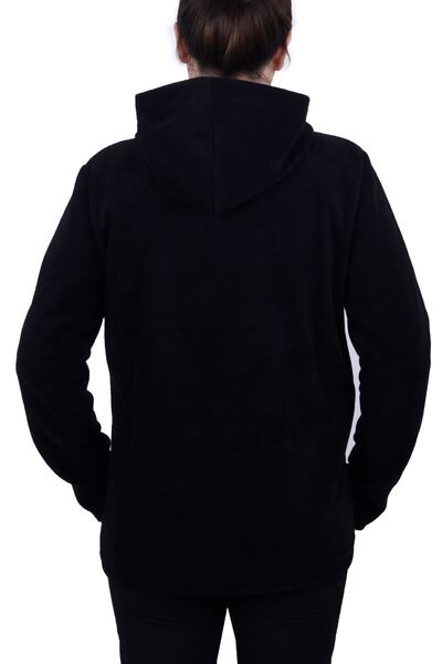 GHASSY CO. Γυναικείο φούτερ φλις με μαύρη κουκούλα με φερμουάρ