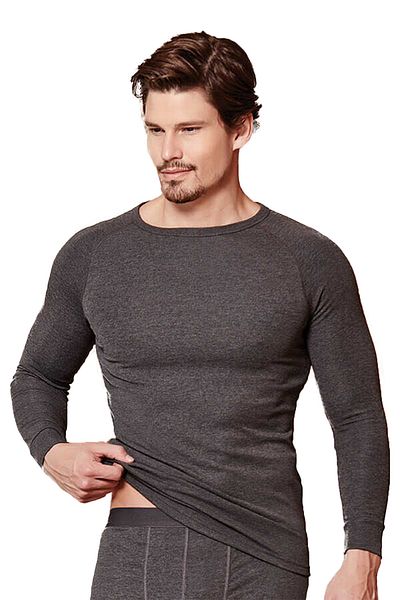 Berrak Men's Gray Thermal Long Sleeve Top Underwear
