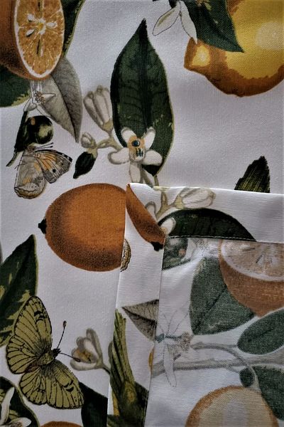 eno concept Linen Textured Lemon Pattern Colorful Tablecloth