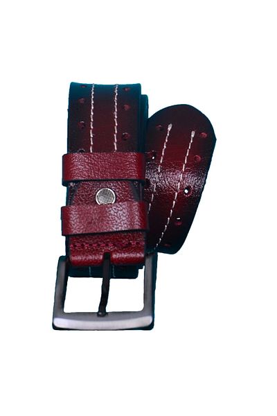 Strong Men's Claret Red Jeans Belt Km01