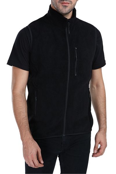 GHASSY CO. Men's Black Multi-Pocket Fleece Vest